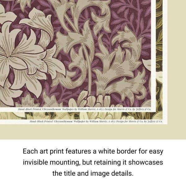 William Morris Chrysanthemum Print Set: Cottagecore Floral Wall Art