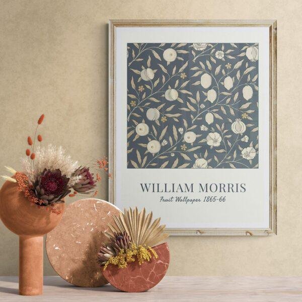 William Morris Fruit Poster: Cottagecore Pomegranate Print