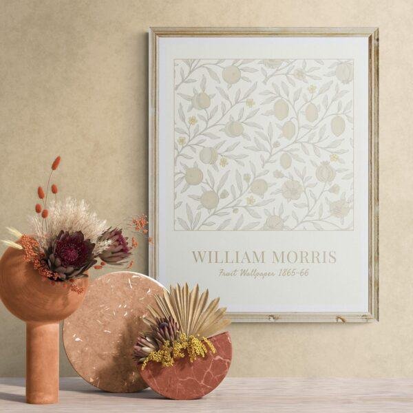 William Morris Fruit Print: Cottagecore Pomegranate Poster