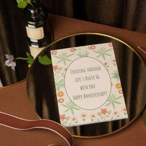 William Morris Anniversary Card: Arts & Crafts Floral Design