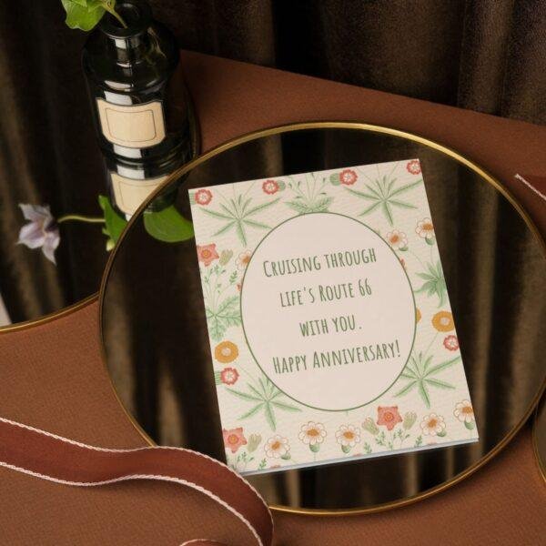 William Morris Anniversary Card: Arts & Crafts Floral Design