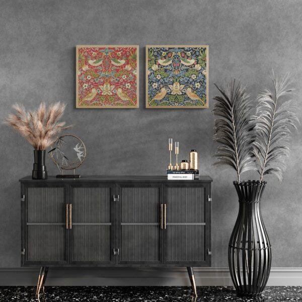 William Morris Strawberry Thief Print Set: Cottagecore Wall Art