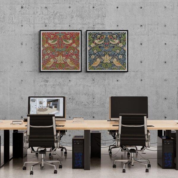William Morris Strawberry Thief Print Set: Cottagecore Wall Art