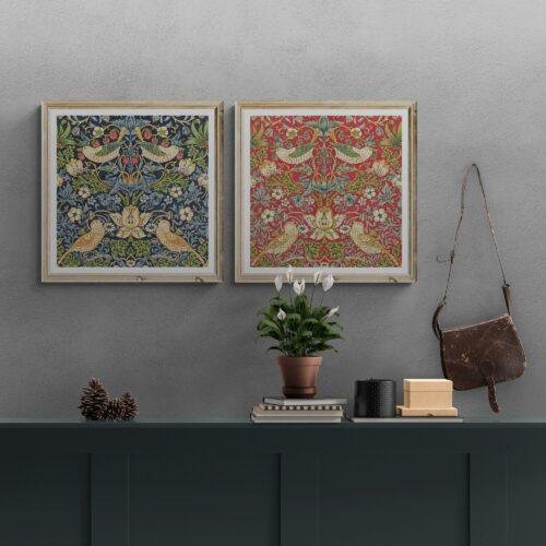 William Morris Strawberry Thief Print Set: Cottagecore Wall Art