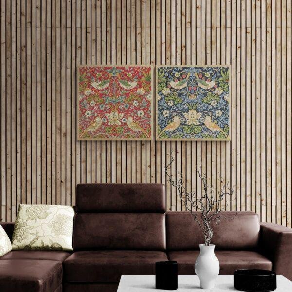 William Morris Strawberry Thief Print Set: Cottagecore Wall Art