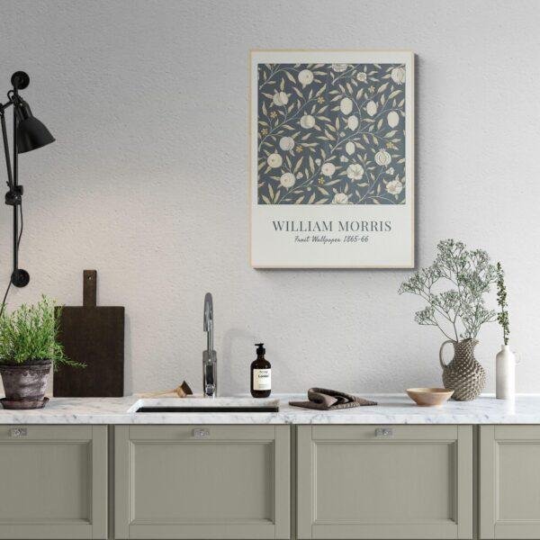 William Morris Fruit Poster: Cottagecore Pomegranate Print