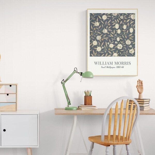 William Morris Fruit Poster: Cottagecore Pomegranate Print