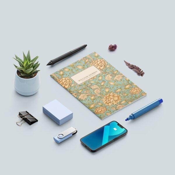 William Morris Wild Tulip Pocket Notebook | Arts & Crafts Floral Sketchbook
