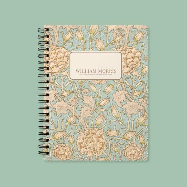 William Morris Wild Tulip Notebook | A5 Arts & Crafts Coil Journal
