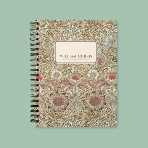 William Morris Notebook | Corncockle Floral Design, A5 Coil Bound