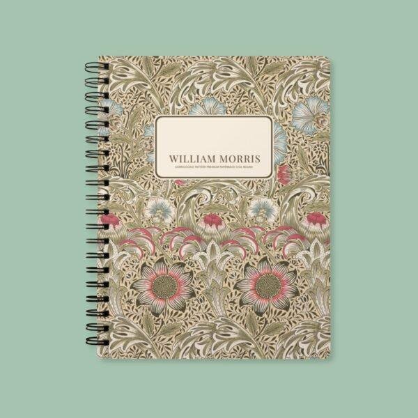 William Morris Notebook | Corncockle Floral Design, A5 Coil Bound