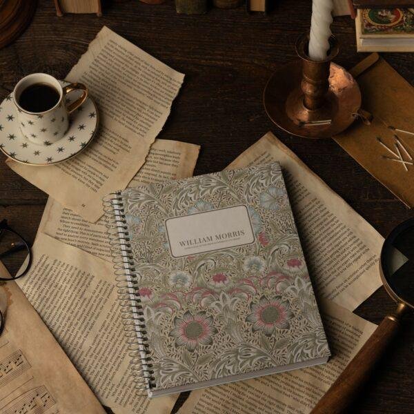 William Morris Notebook | Corncockle Floral Design, A5 Coil Bound