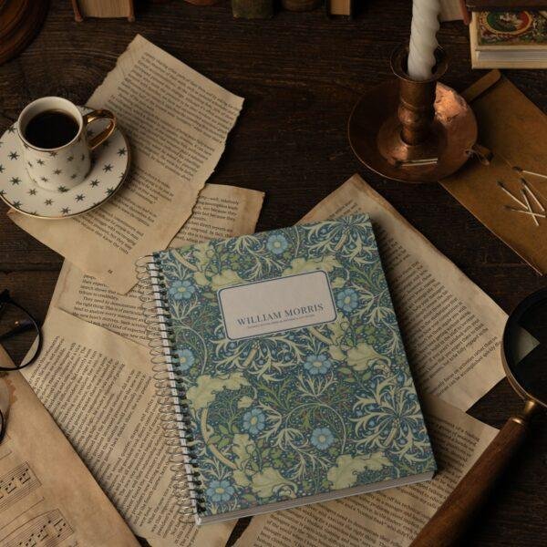 William Morris Seaweed Notebook | Vintage Floral Arts & Crafts A5 Journal