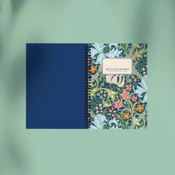 William Morris Golden Lily Notebook | A5 Arts & Crafts Coil Journal