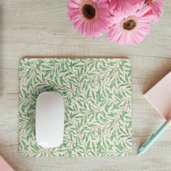 William Morris Mouse Pad - Willow Bough, Desk Organization, Non-Slip Rubber Base
