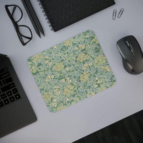 William Morris Mouse Pad - Jasmine, Desk Organization, Non-Slip Rubber Base