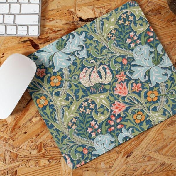 William Morris Mouse Pad - Golden Lily, Desk Organization, Non-Slip Rubber Base