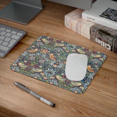 William Morris Mouse Pad - Strawberry Thief, Desk Organization, Non-Slip Rubber Base