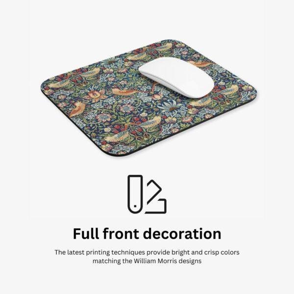 William Morris Mouse Pad - Strawberry Thief, Desk Organization, Non-Slip Rubber Base