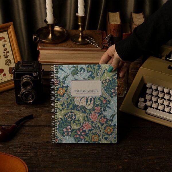 William Morris Golden Lily Notebook | A5 Arts & Crafts Coil Journal