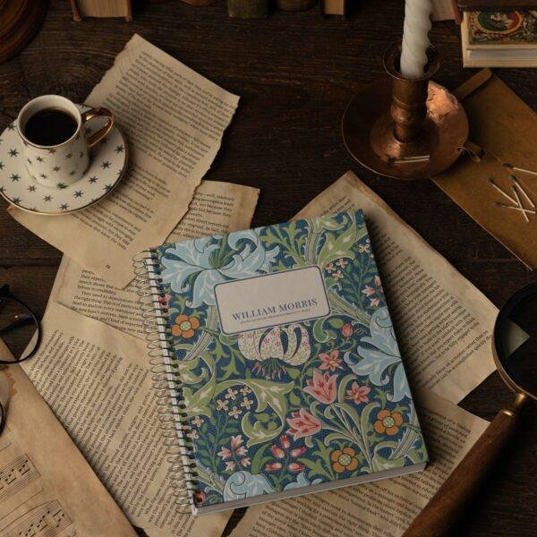 William Morris Golden Lily Notebook | A5 Arts & Crafts Coil Journal