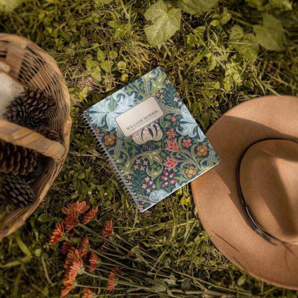 William Morris Golden Lily Notebook | A5 Arts & Crafts Coil Journal