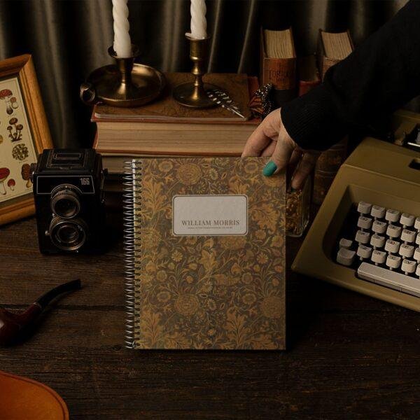 William Morris Floral Notebook | Vintage Arts & Crafts, A5 Coil Bound