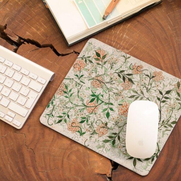 il_fullxfull.6176811307_jfem.jpg William Morris Mouse Pad - Jasmine, Desk Organization, Non-Slip Rubber Base