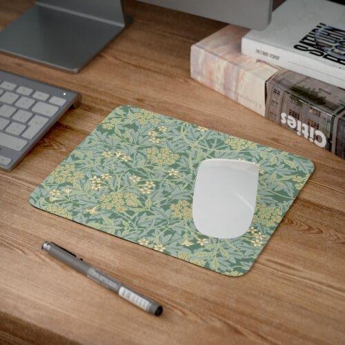 William Morris Mouse Pad - Jasmine, Desk Organization, Non-Slip Rubber Base
