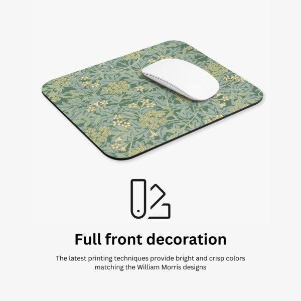 William Morris Mouse Pad - Jasmine, Desk Organization, Non-Slip Rubber Base