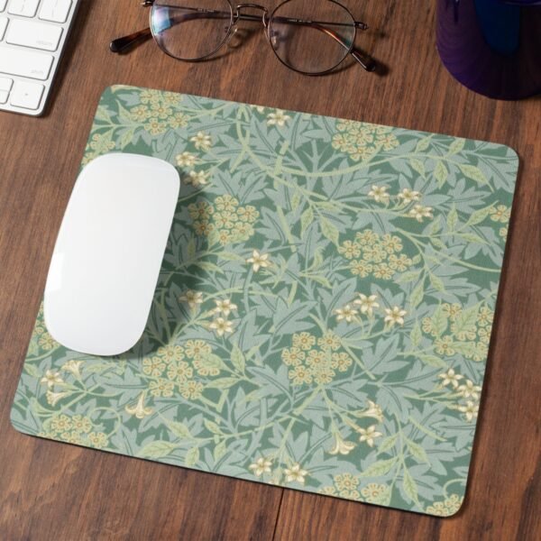 William Morris Mouse Pad - Jasmine, Desk Organization, Non-Slip Rubber Base