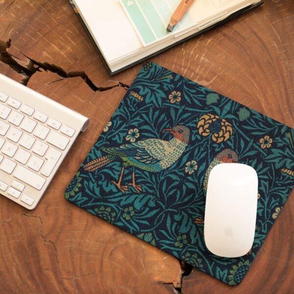 William Morris Mouse Pad - Birds, Desk Organization, Non-Slip Rubber Base