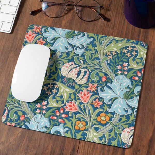 William Morris Mouse Pad - Golden Lily, Desk Organization, Non-Slip Rubber Base