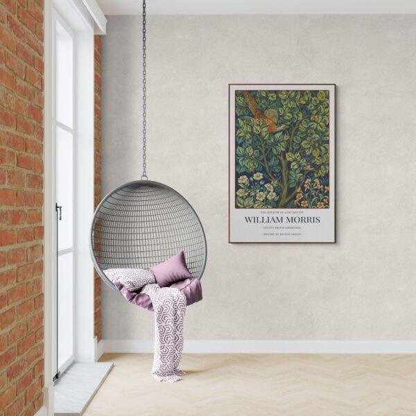 William Morris Cock Pheasant Poster | Arts and Crafts Botanical Print