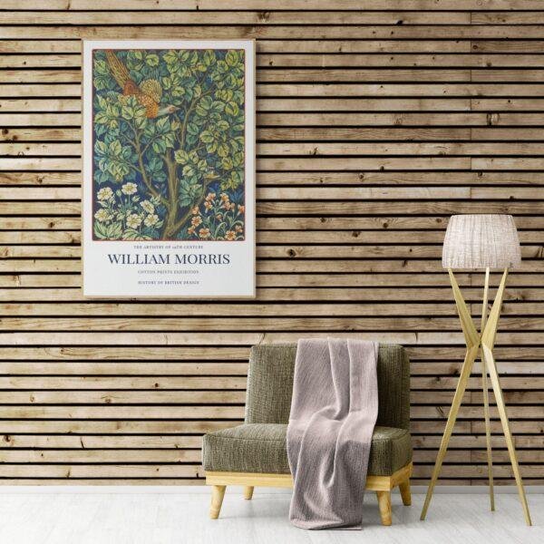 William Morris Cock Pheasant Poster | Arts and Crafts Botanical Print