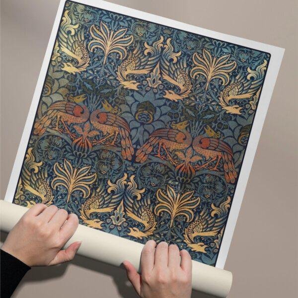 William Morris Peacock and Dragon Poster | Arts and Crafts Botanical Print