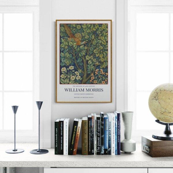 William Morris Cock Pheasant Poster | Arts and Crafts Botanical Print