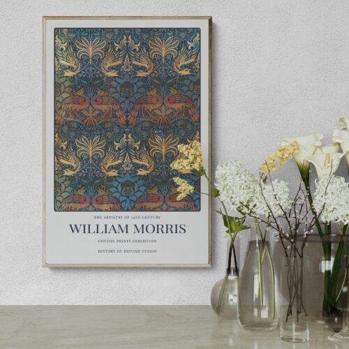 William Morris Peacock and Dragon Poster | Arts and Crafts Botanical Print