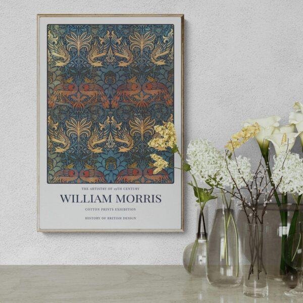William Morris Peacock and Dragon Poster | Arts and Crafts Botanical Print