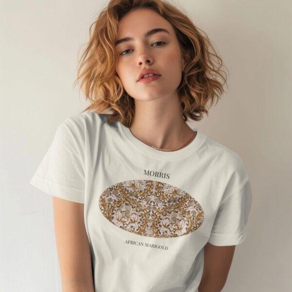 African Marigold William Morris T-Shirt, Botanical Floral Tee