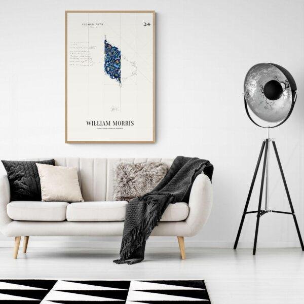 William Morris Art Print - Flower Pot, Victorian Decor, Modern Farmhouse, Gallery Matte