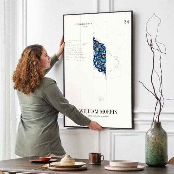 William Morris Art Print - Flower Pot, Victorian Decor, Modern Farmhouse, Gallery Matte