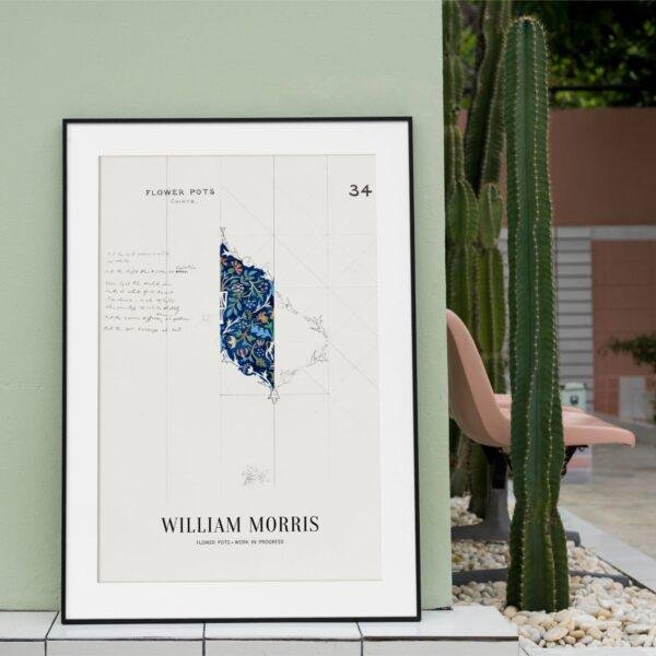 William Morris Art Print - Flower Pot, Victorian Decor, Modern Farmhouse, Gallery Matte