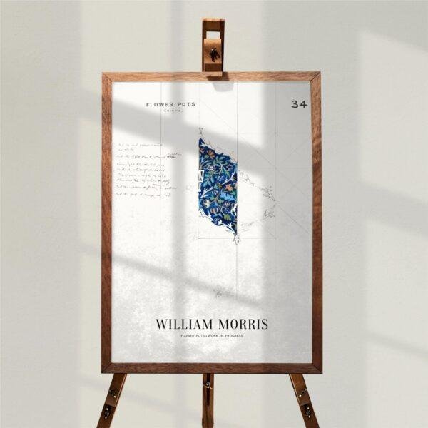 William Morris Art Print - Flower Pot, Victorian Decor, Modern Farmhouse, Gallery Matte