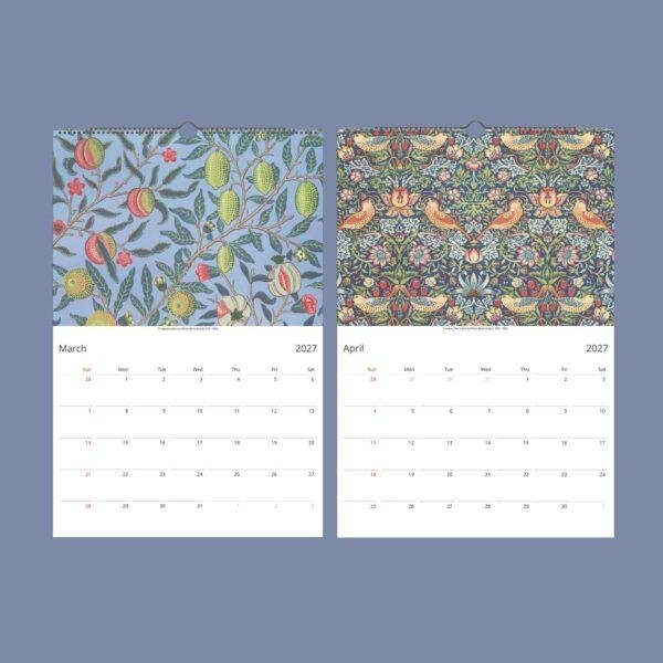 William Morris - Marigold, Calendar for Home, Victorian Design, Semi-Glossy Paper