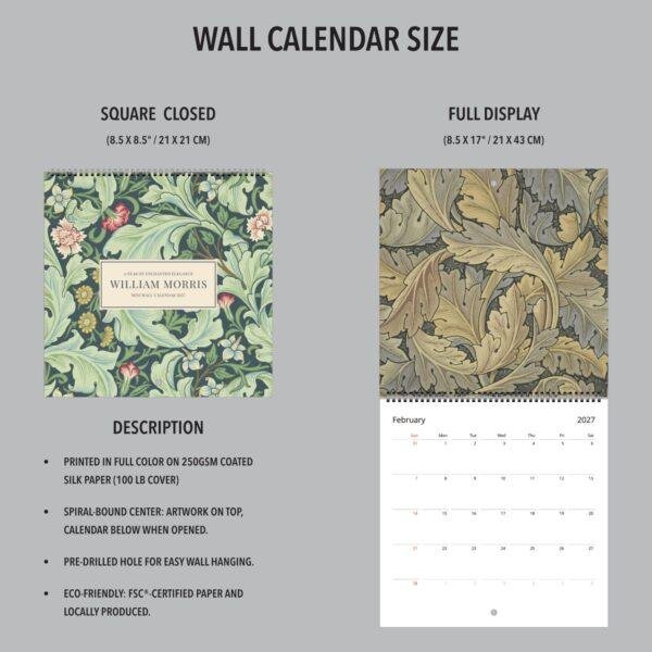 Acanthus (4) William Morris - Acanthus, Wall Planner, Victorian Pattern, Semi-Glossy Paper