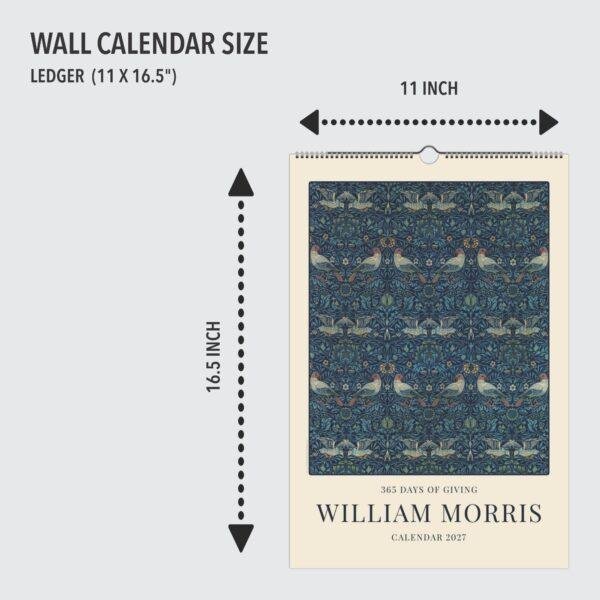 William Morris - Birds, Calendar for Home, Victorian Design, Semi-Glossy Paper