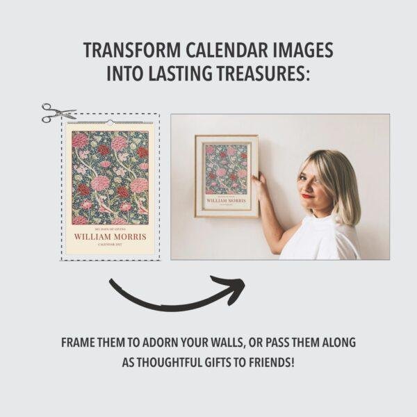 Cray (3) William Morris - Cray, Calendar for Home, Victorian Design, Semi-Glossy Paper