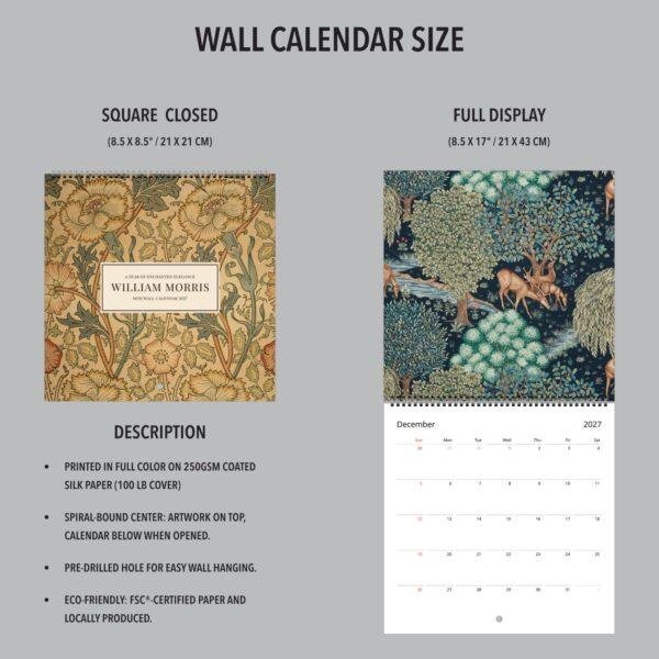 William Morris - Cray, Wall Planner, Victorian Pattern, Semi-Glossy Paper