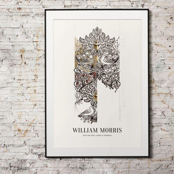 William Morris Art Print - Dove and Rose, Victorian Decor, Modern Farmhouse, Gallery Matte